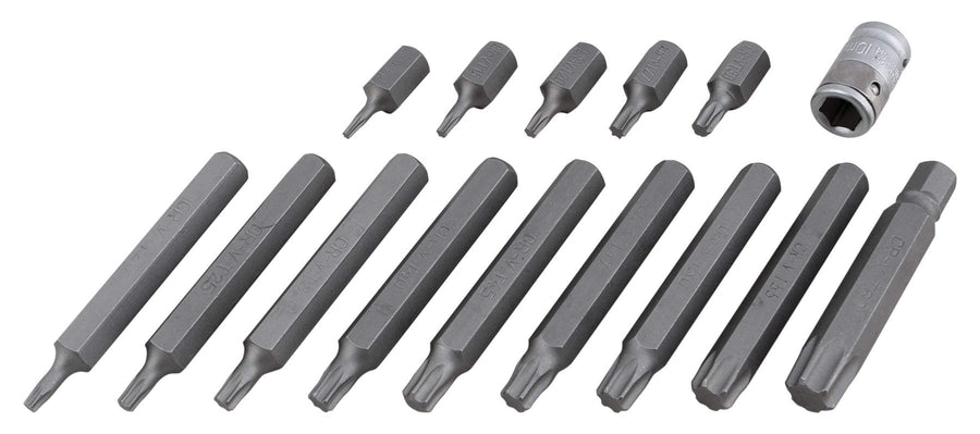 W38805 Performance Tool 3/8" Drive 6-Point Star Bit Set, 26-Piece with Holder, Chrome Vanadium Steel Construction, Corrosion Resistant