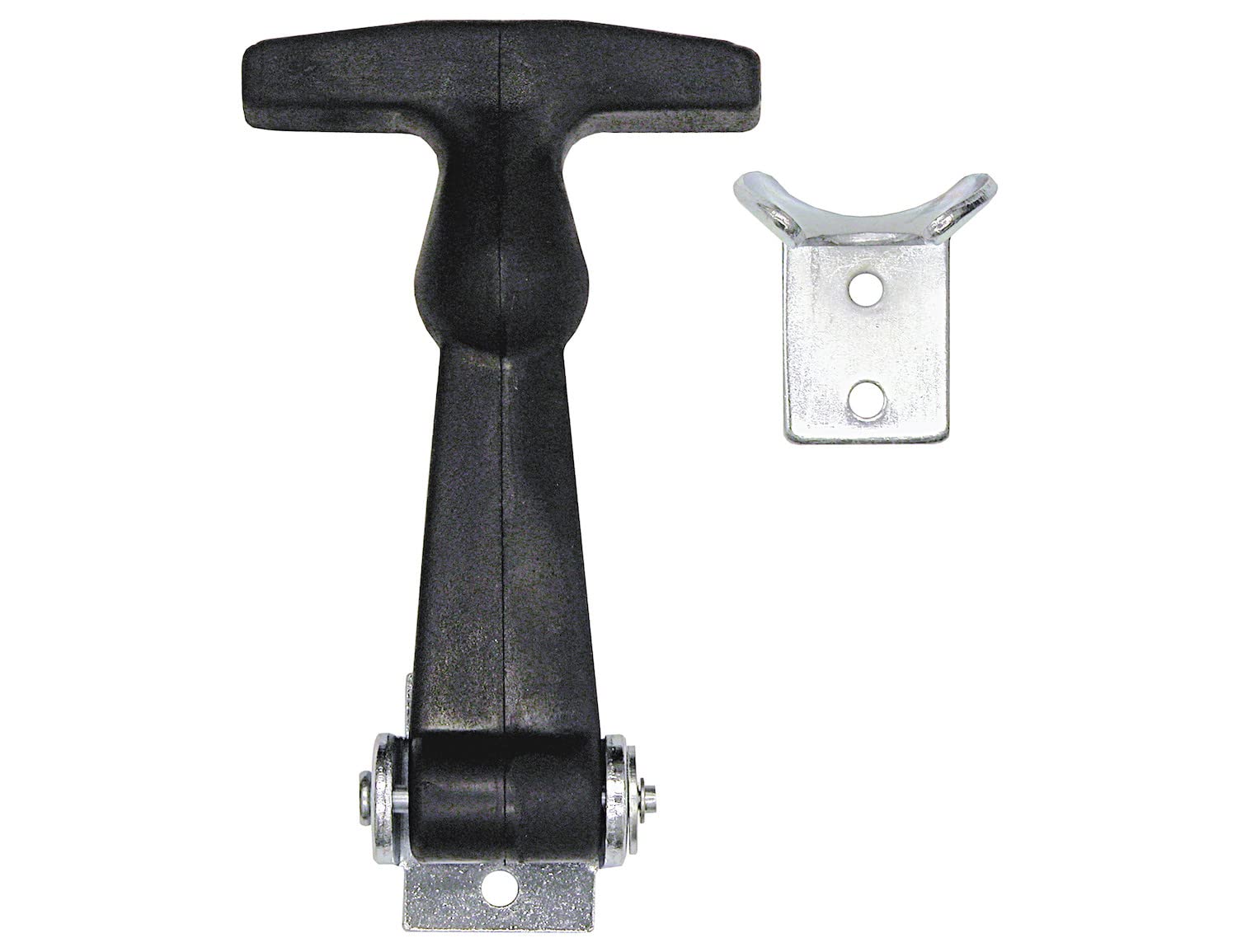 Buyers Products WJ201A 4-7/8" Rubber Hood Catch with A Bracket, Weather-Resistant Hold Down, 4 Pack, T-Handle Hasp, Draw Latch, Ideal Flexible Closure for Vehicle Hood Or Tool Box