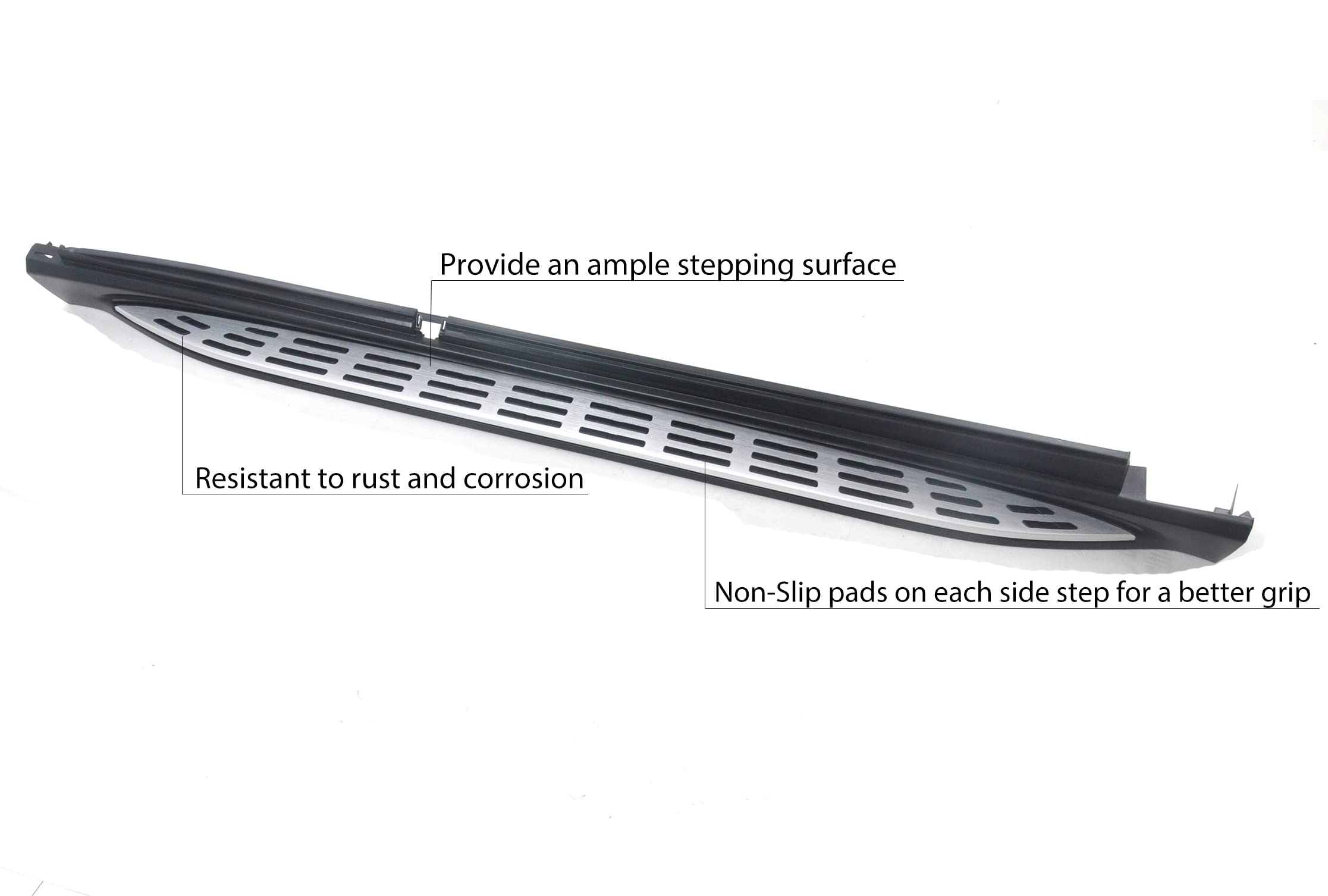 OEM Replica Black Horse Running Boards Compatible with 2021-2024 Mercedes-Benz GL350 4Matic Coupe -RMWC167