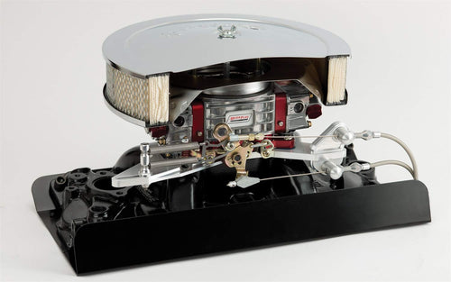 Midnight Series Lokar XTCB-4150 Black Finish Throttle Bracket/Kickdown Plate (Holley Style Carb with Return Kit)