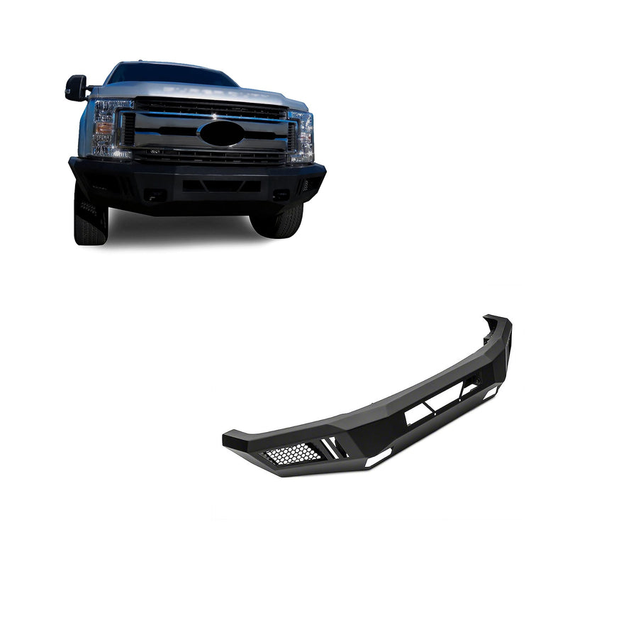 Heavy Duty Black Horse Armour Front Bumper Armour I Front Bumper Matte Black Compatible with 2017-2023 Ford F-250 Super Duty|2017-2023 Ford F-350 Super Duty-AFB-F217