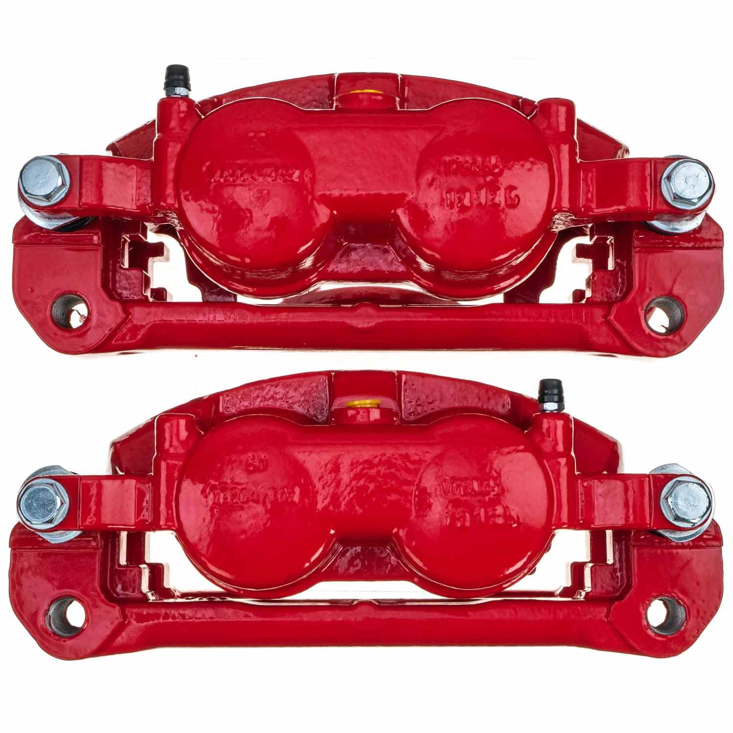 Power Stop S5486 High-Temp Front Pair of Red Powder Coated Calipers