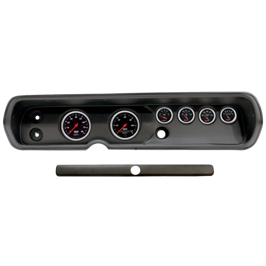 AutoMeter Dash Kit Direct Fit, (3 3/8" X2, 2 1/16" X4), Chevy Chevelle 64-65, Designer Black (2929-06)