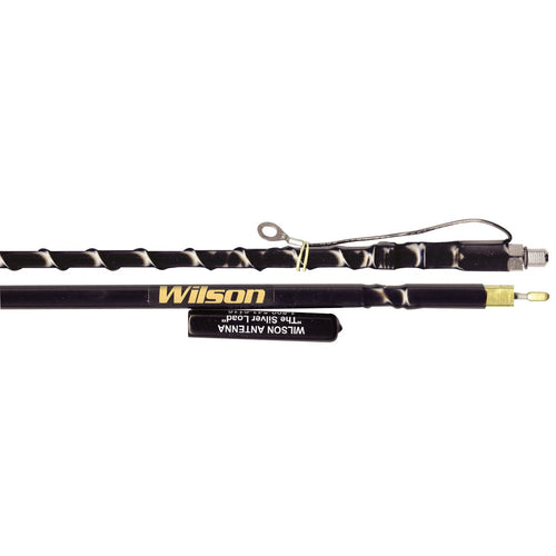 Wilson Antennas 305-486 Top Loaded CB Antenna with Tunable Tip, 4FT Silver Load Fiberglass Whip, AM|FM Ready, Black