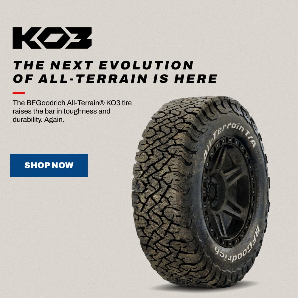 All-Terrain BFGoodrich T/A KO3 Car Tire for Light Trucks, SUVs, and Crossovers, LT265/70R16/D 117/114S