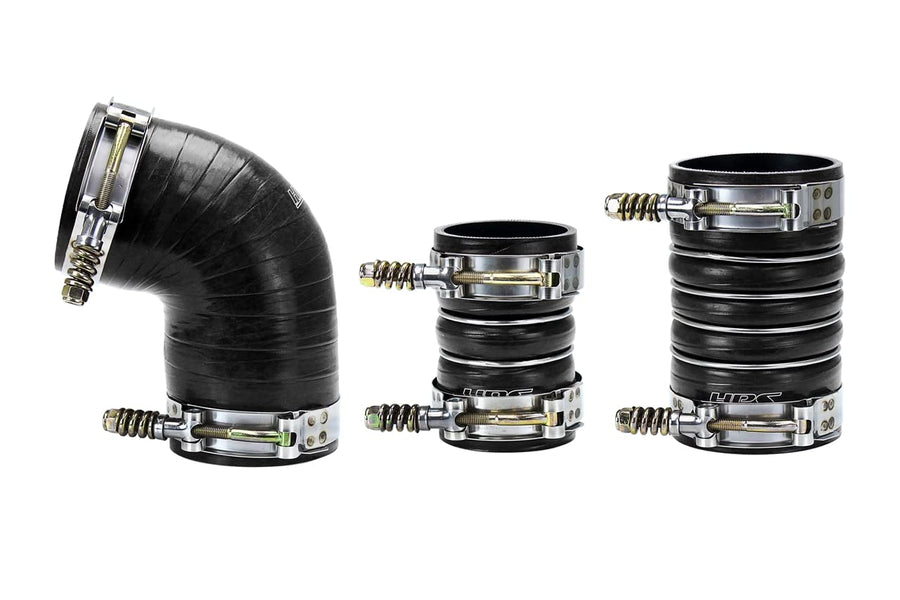 HPS Performance Black Ultra High Temp Silicone Intercooler Hose Boots Kit Reinforced Compatible for 2006-2010 Chevy Silverado 2500 3500 GMC Sierra 2500 3500 6.6L Duramax Diesel, 57-1573-BLK