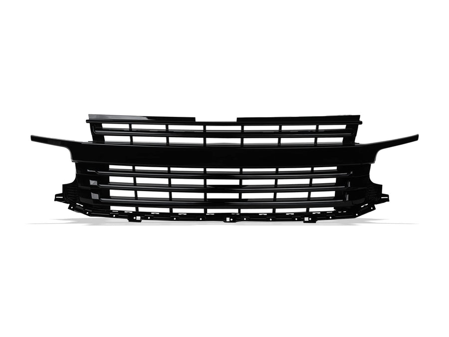 OE Badgless Style Armordillo USA Front Hood Bumper Grille - Piano Black Fits 2021-2023 Chevy Tahoe/Suburban