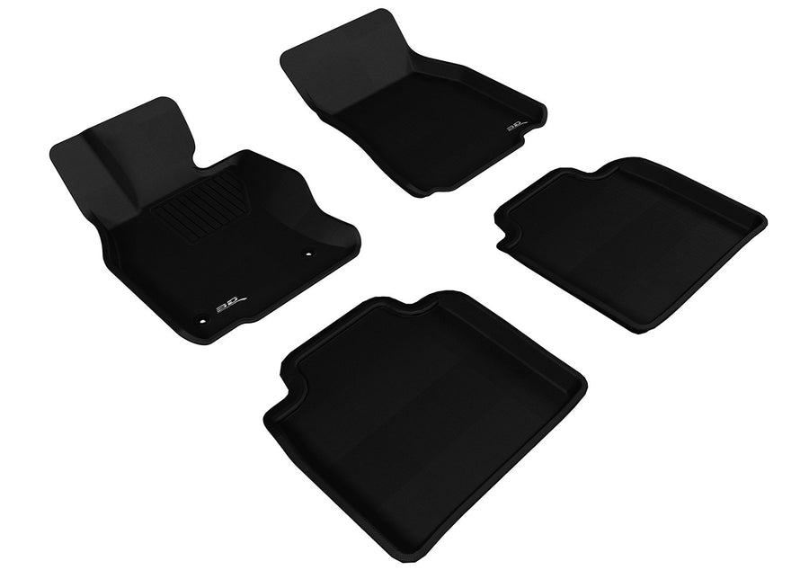 3D MAXpider KAGU Custom Fit Floor Mat (BLACK) for 2008-2011 LEXUS LS600HL - 1ST ROW 2ND ROW