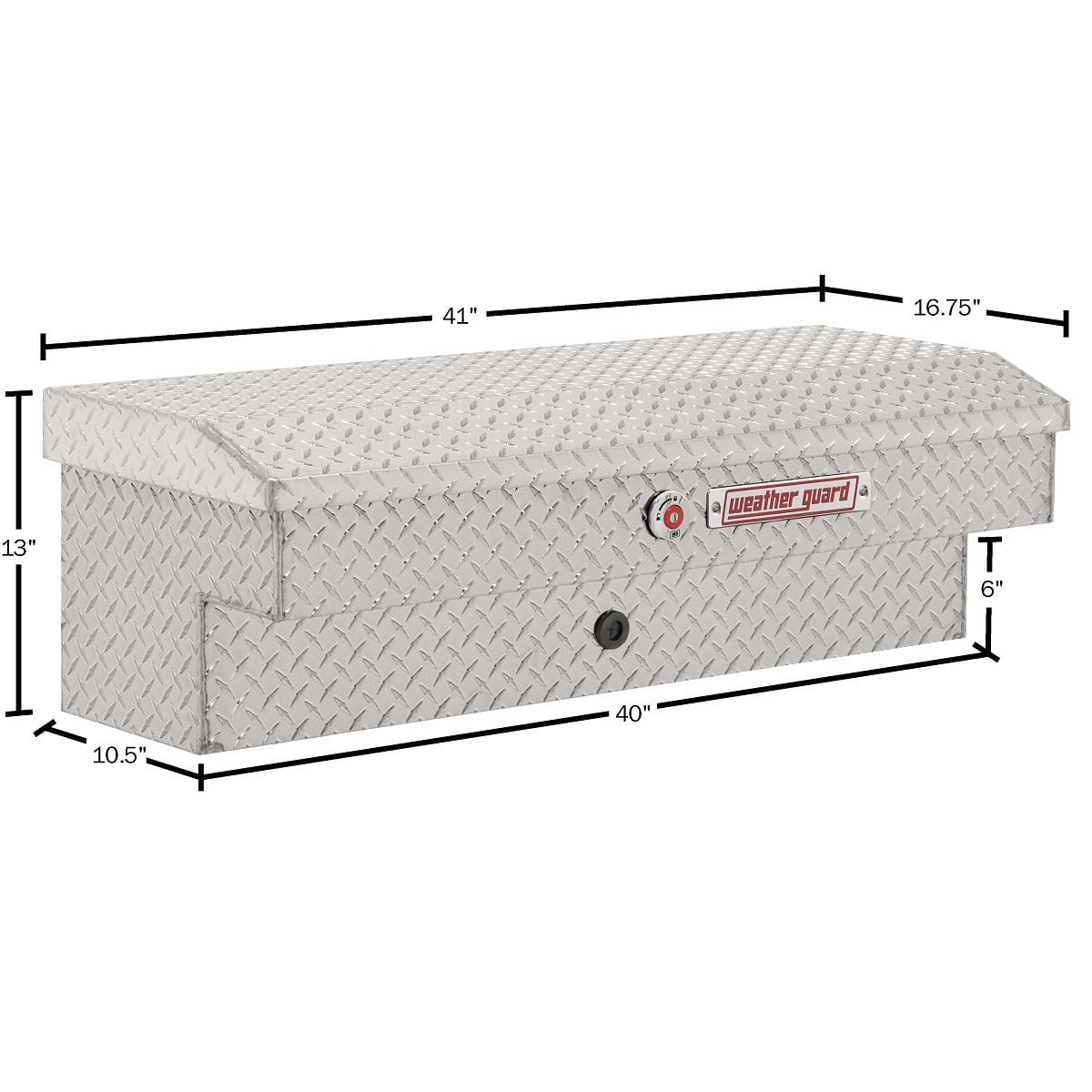 Weather Guard 41in Model 184-0-04 Lo-Side Truck Box, Aluminum, Clear, 3.0 cu ft capacity