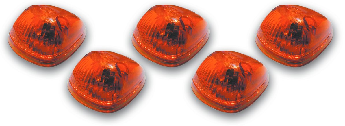 Amber Pacer Performance 20-230 Hi-Five Dodge Style Cab Roof Light Kit, (Pack of 5)