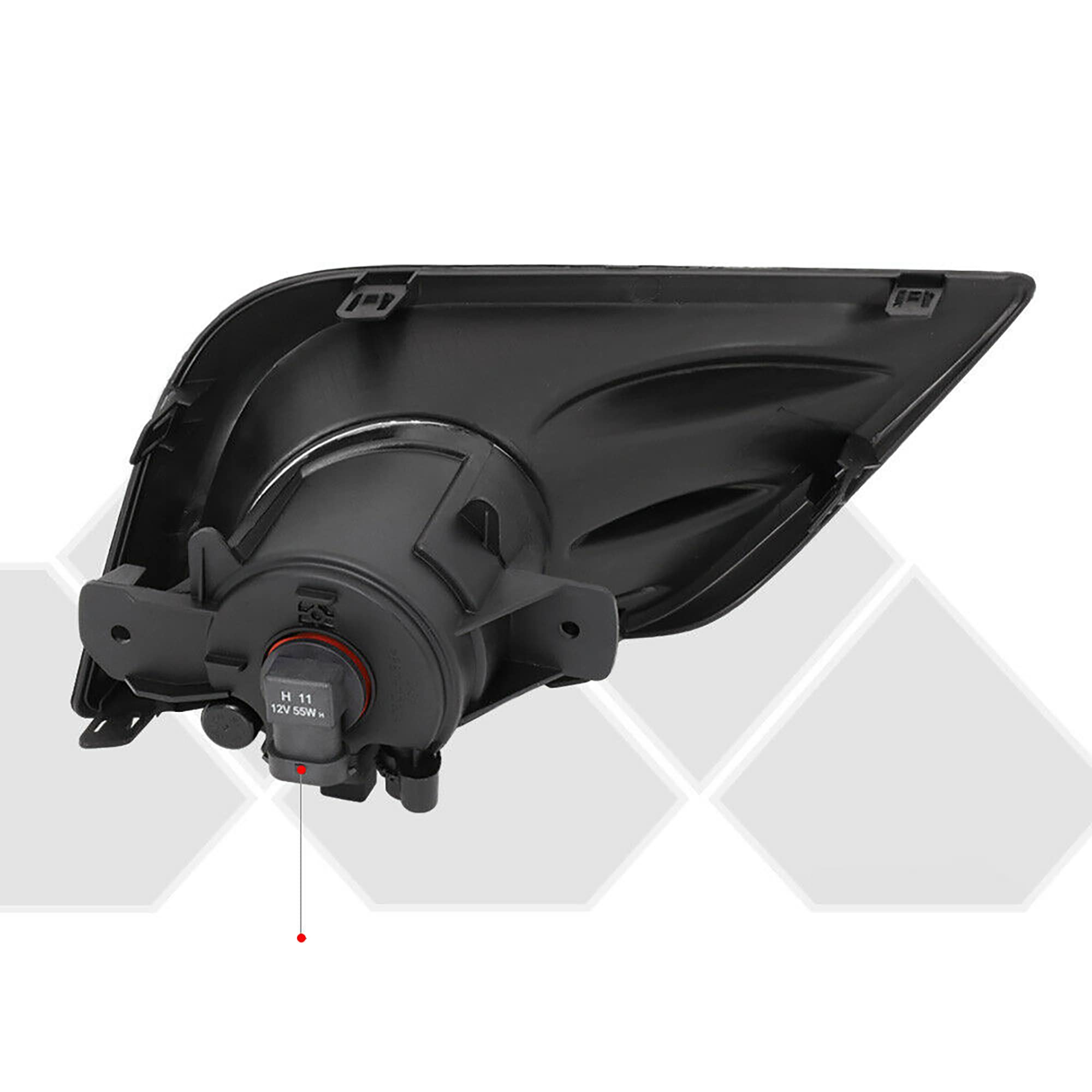 OEM Replica Black Horse Fog Light Clear Compatible with 2016-2017 Nissan Altima-NS896OE