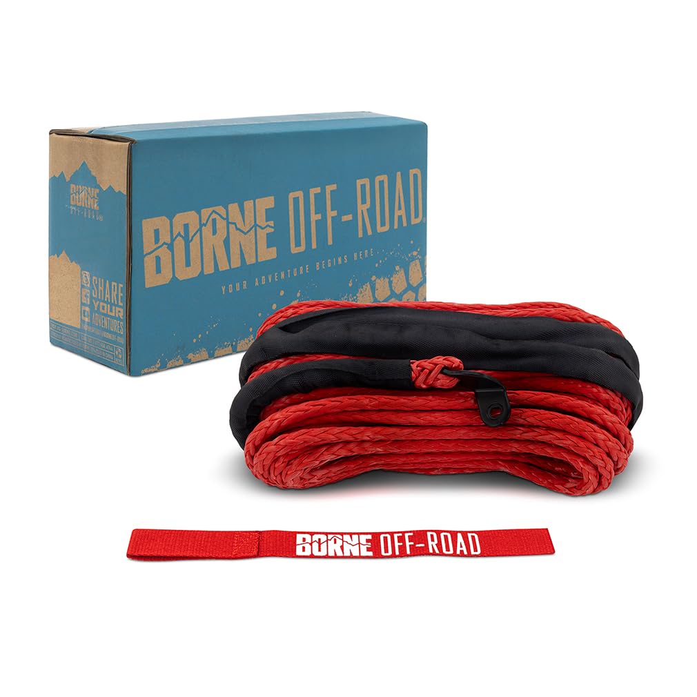 Off-Road Borne Replacement Synthetic Winch Rope 3/8" x 85ft Red