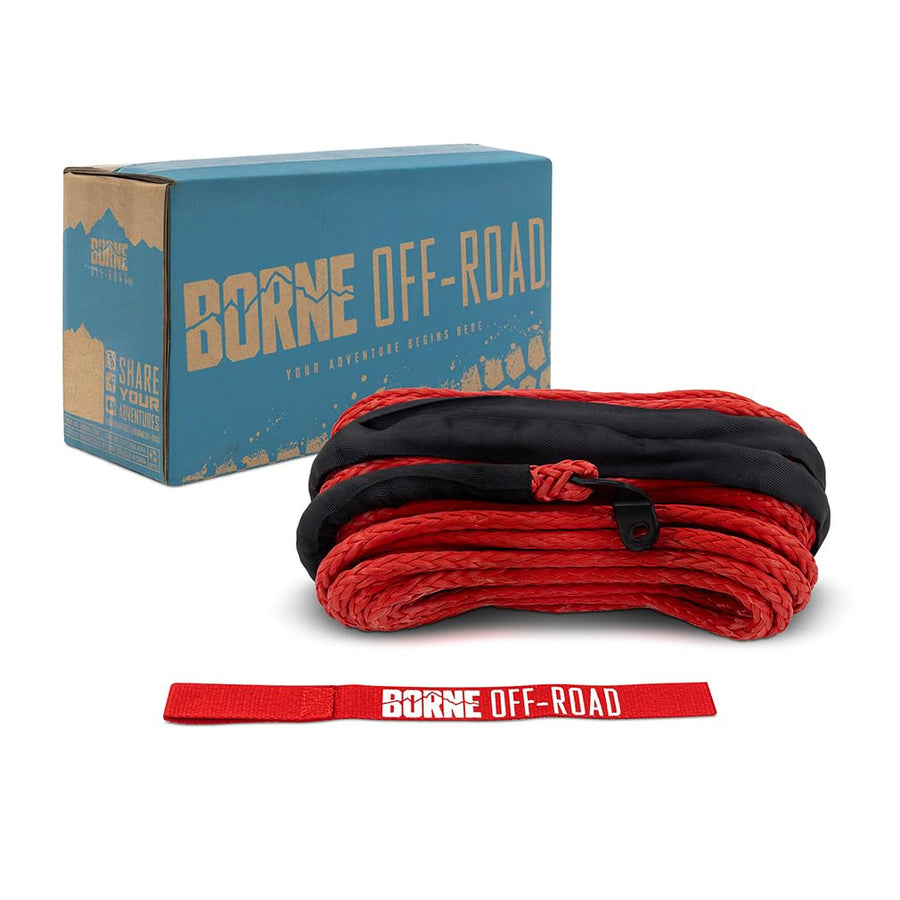 Off-Road Borne Replacement Synthetic Winch Rope 3/8" x 85ft Red
