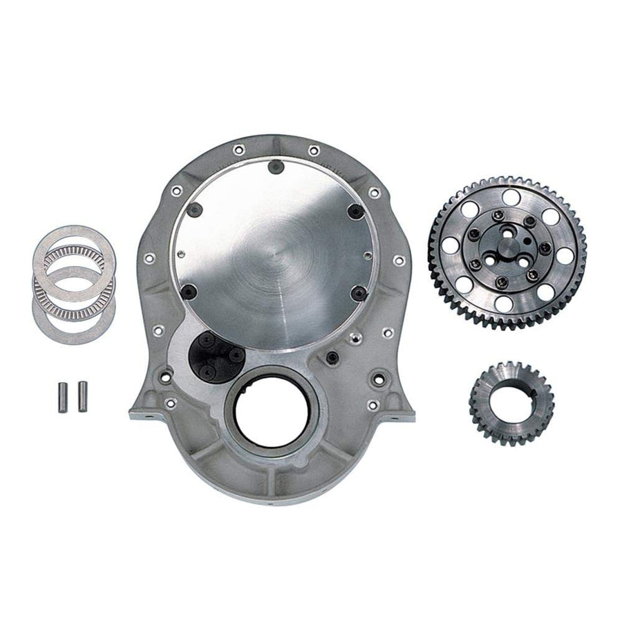 Milodon 3 Gear Drive Timing Gear Drive, Fixed Idler Gear, Billet Steel Gears, Aluminum Timing Cover Included, Big Block Chevy, Kit