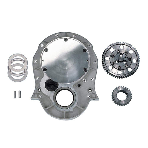 Milodon 3 Gear Drive Timing Gear Drive, Fixed Idler Gear, Billet Steel Gears, Aluminum Timing Cover Included, Big Block Chevy, Kit