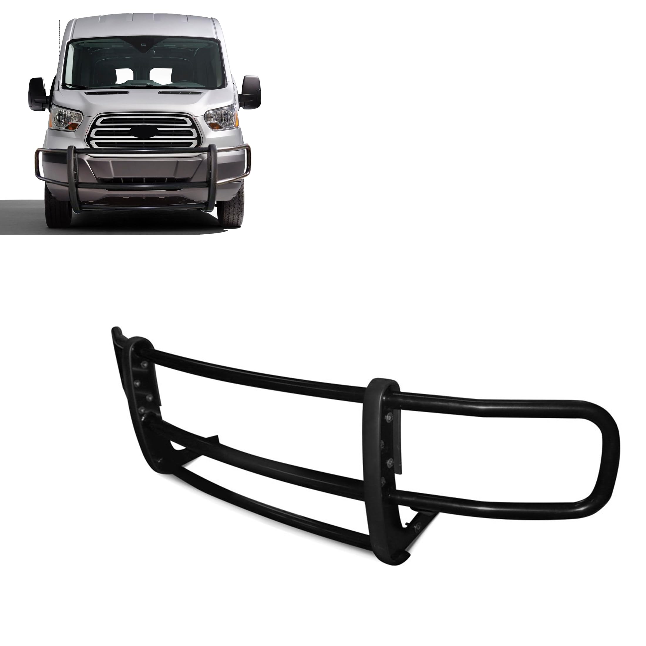 SPARTAN Black Horse Grille brush Bumper Guard Modular Black Compatible with 2020-2025 Ford Transit-150/Ford Transit-250/Ford Transit-350 2WD Full Size-17FT20MA