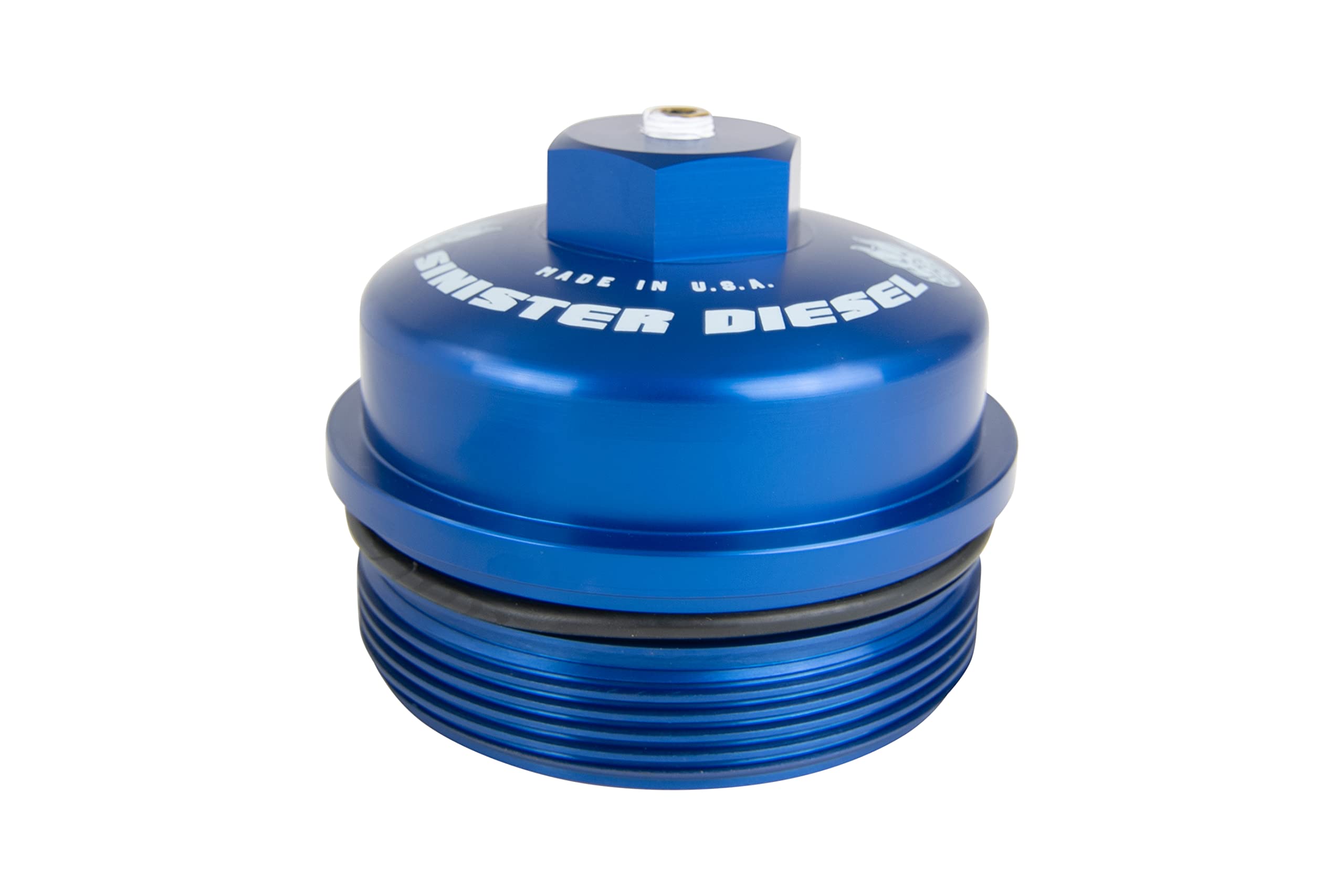 Billet Blue Cap Kit Sinister for 2003–2007 Ford Powerstroke 6.0L – Coolant Reservoir, Oil and Fuel Filter Cap Upgrade