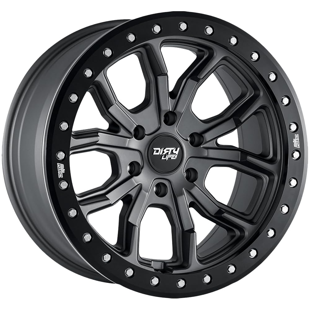 17x9 DT-1, Bolt Pattern: 5x4.5/, Offset: -12, MATTE GUNMETAL W/SIMULATED RING, set of 1