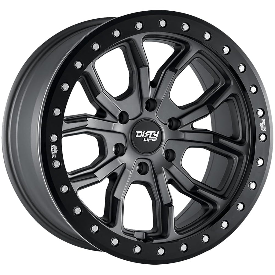 17x9 DT-1, Bolt Pattern: 5x4.5/, Offset: -12, MATTE GUNMETAL W/SIMULATED RING, set of 1
