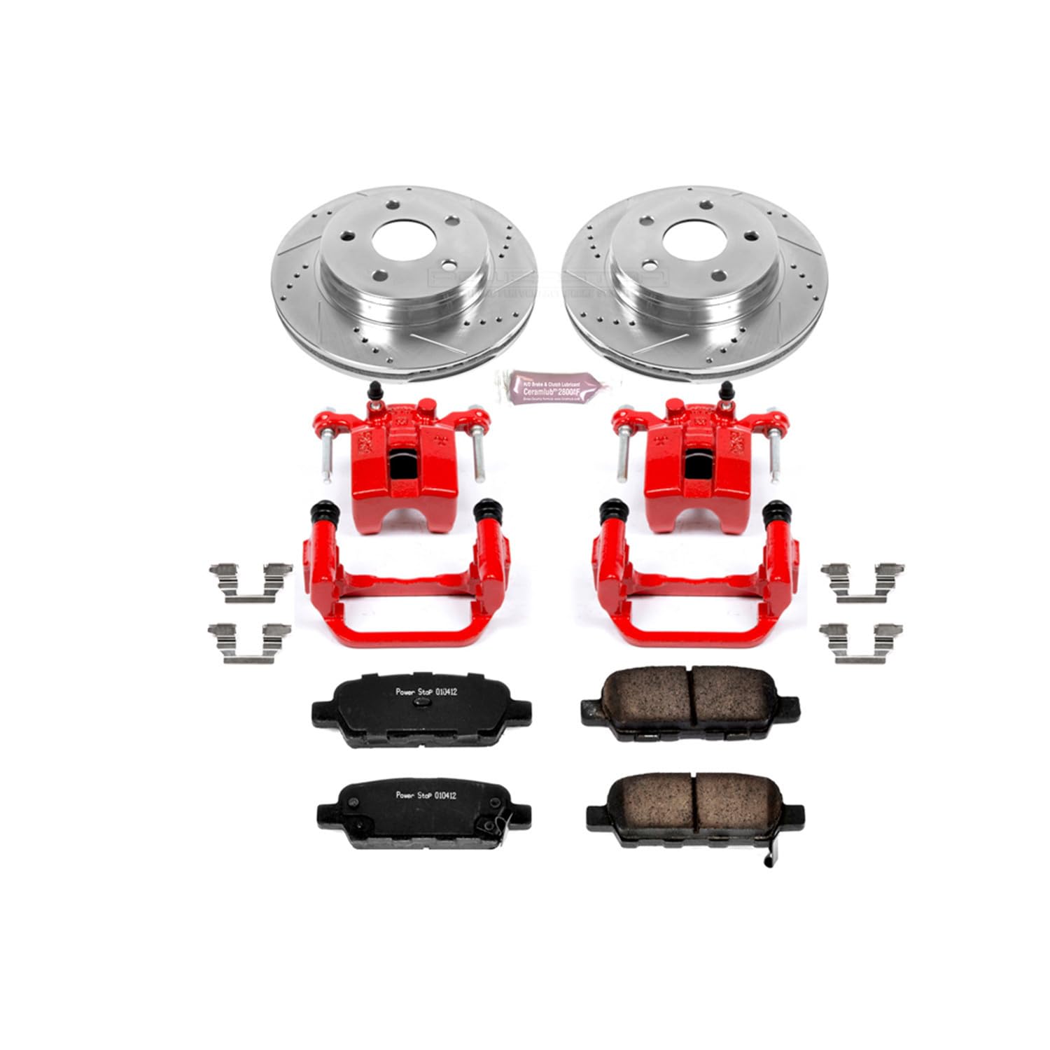 1-Click Performance Brake Kit Power Stop (KC103) with Calipers For INFINITI G35 2003-2005, Nissan 350Z 2003-2005 [Model Specific]