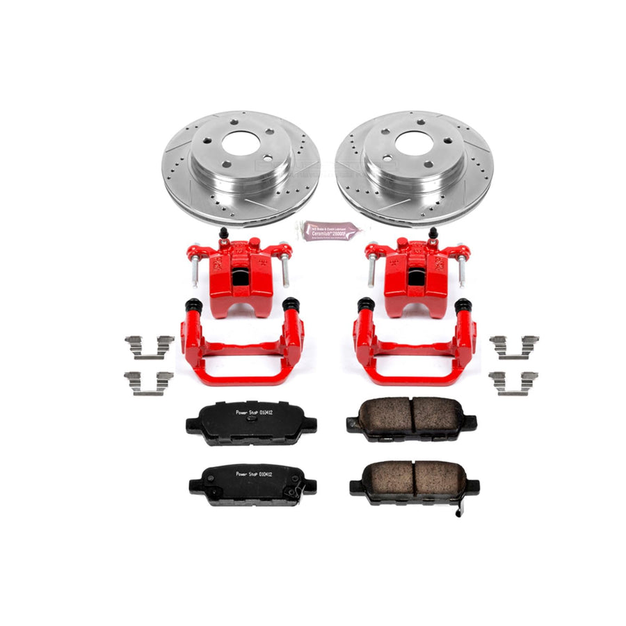 1-Click Performance Brake Kit Power Stop (KC103) with Calipers For INFINITI G35 2003-2005, Nissan 350Z 2003-2005 [Model Specific]