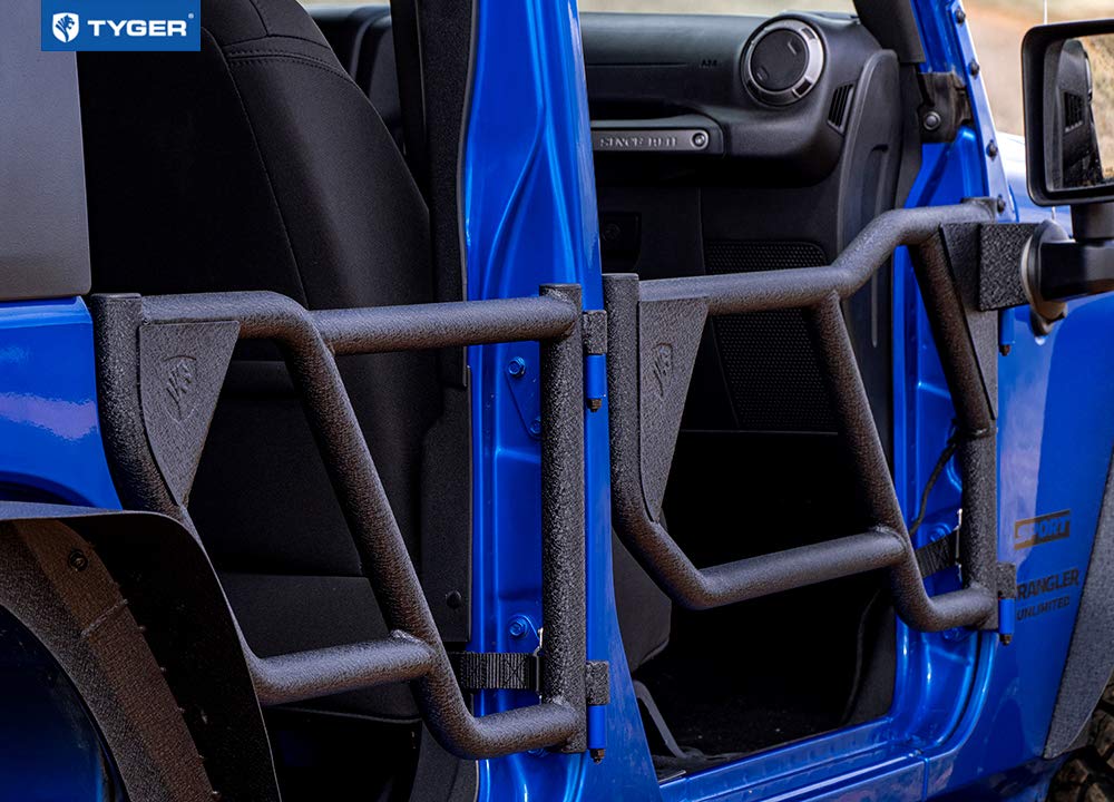 Tyger Auto Tubular Doors TG-DR4J62288 Compatible with 2007-2018 Jeep Wrangler JK (NOT JL) 4-Doors | Textured Black | Mirror Mount | Front & Rear Door Set