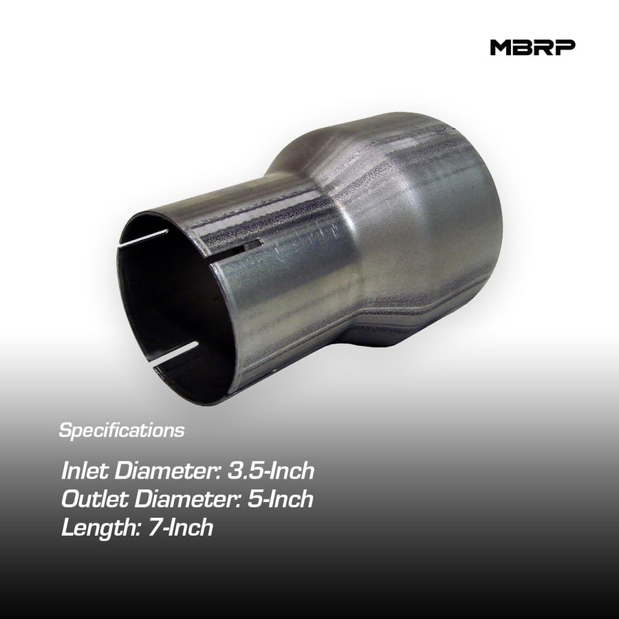 MBRP Diesel Exhaust Universal Adapter for All Pickup Models, 3.5" ID. to 5" OD. Aluminized UA2003