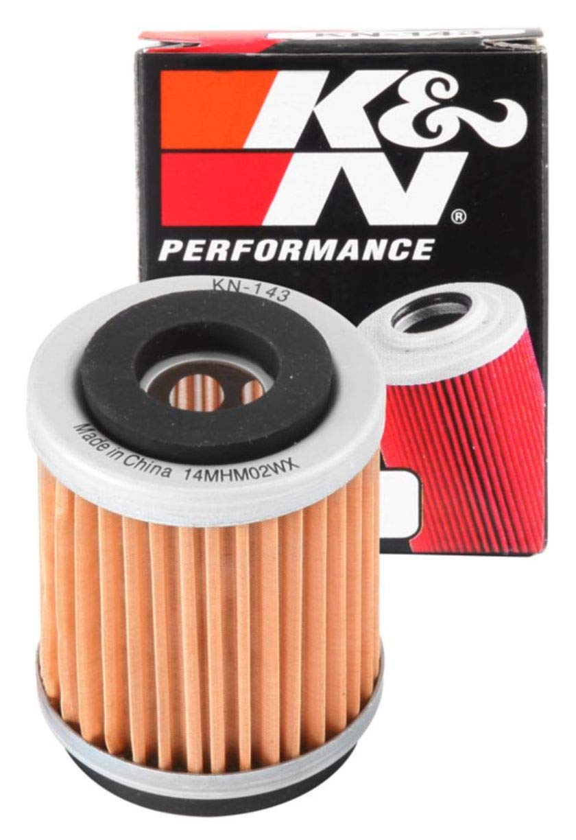 K&N Oil Filter Motorcycle: High Performance, Premium, Designed to be used with Synthetic or Conventional Oils: Fits Select Yamaha Vehicles, KN-143