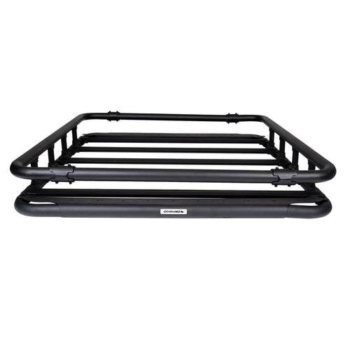 Go Rhino Flat Platform SRM 500 Roof Rack w/Quad-Rail & Clamps | Aluminum, Textured Black, L: 55" x W: 52" | 5935453T | Mounts to Most Cross Bars