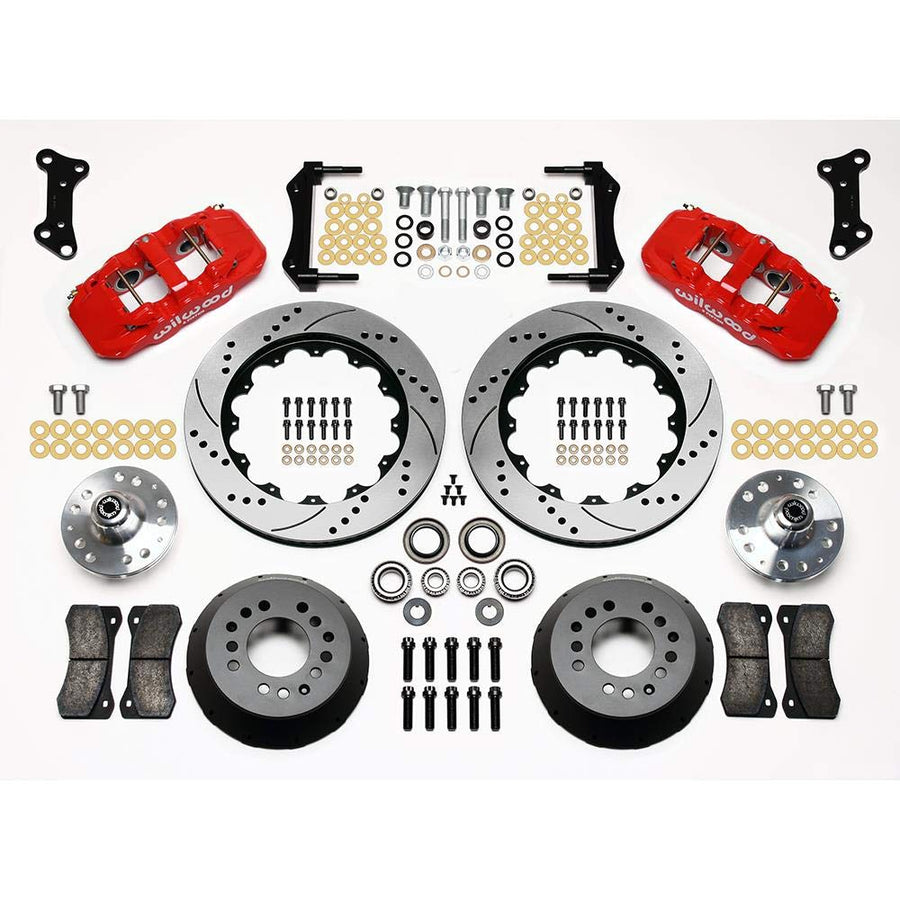 AERO6 Hub Front Kit,15.00, Drilled, Red