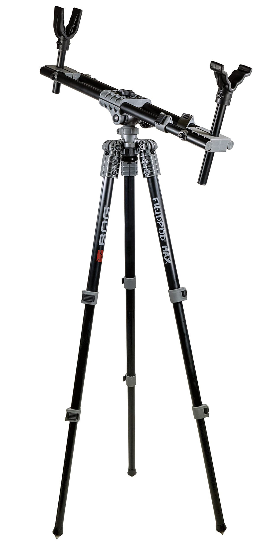 FieldPod Max BOG Hunting Rest with Maximum Shooting Stability, Bubble Level, Tension Knobs, Non-Marring Hands-Free Gun Rest, Adjustable Legs, and Screw Out Spikes for Hunting, Shooting, and Outdoors