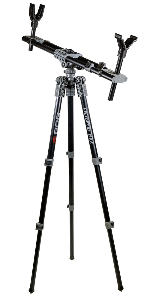 FieldPod Max BOG Hunting Rest with Maximum Shooting Stability, Bubble Level, Tension Knobs, Non-Marring Hands-Free Gun Rest, Adjustable Legs, and Screw Out Spikes for Hunting, Shooting, and Outdoors