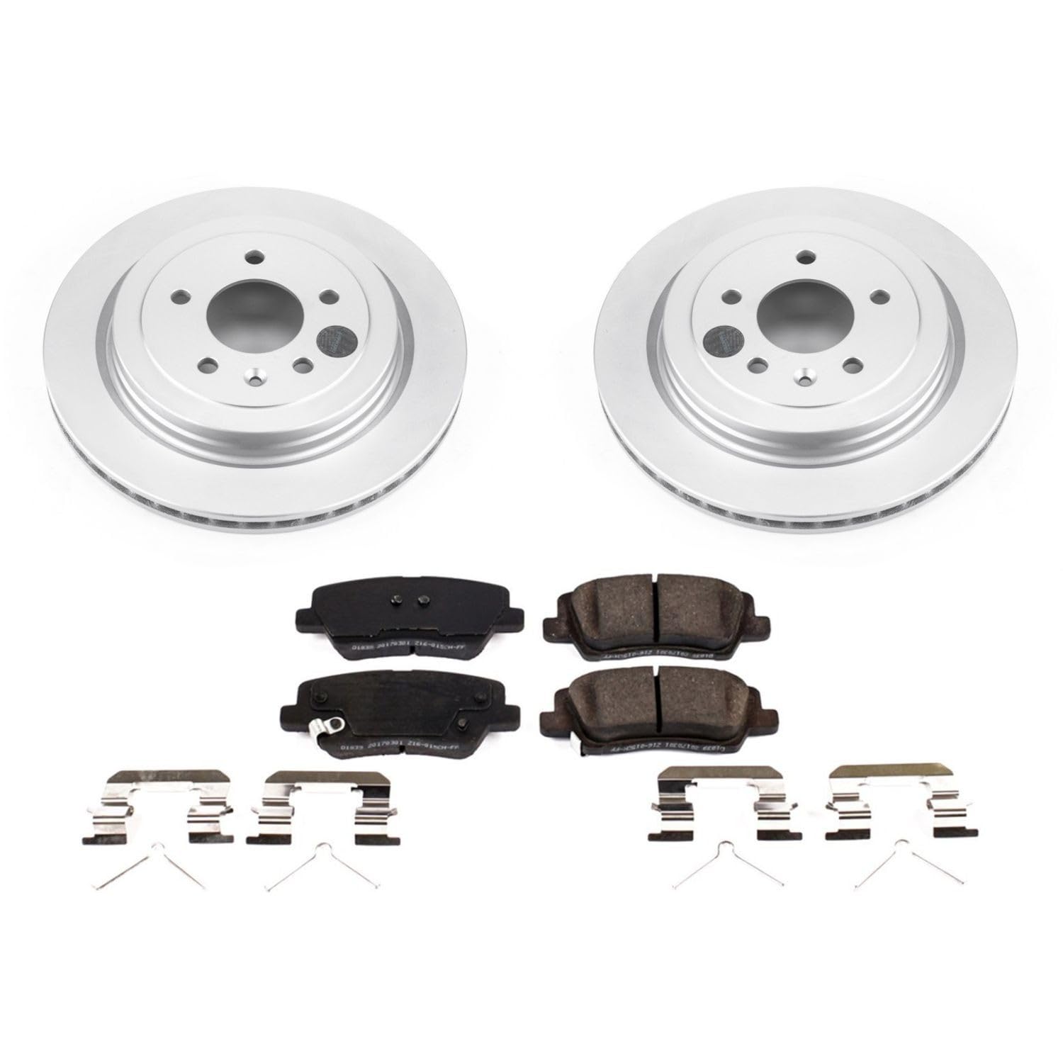 Coated Brake Rotor and Ceramic Brake Pads- Rear Power Stop CRK7401 For Cadillac ATS 2016-2018 [Model Specific]