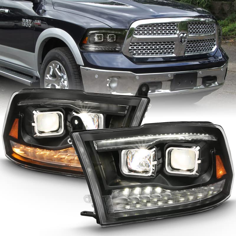 2009-2018 Ram 1500 ANZO (111442) Projector H.L. Switchback Chrome Amber