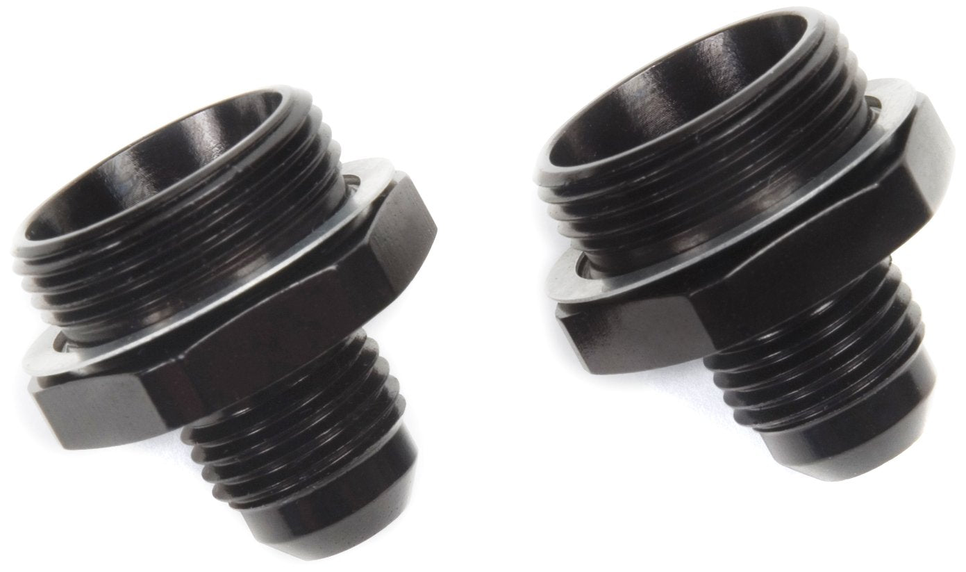 Edelbrock Male #6 To 7/8"-20 Thread Single Feed Holley Fitting Black 640223