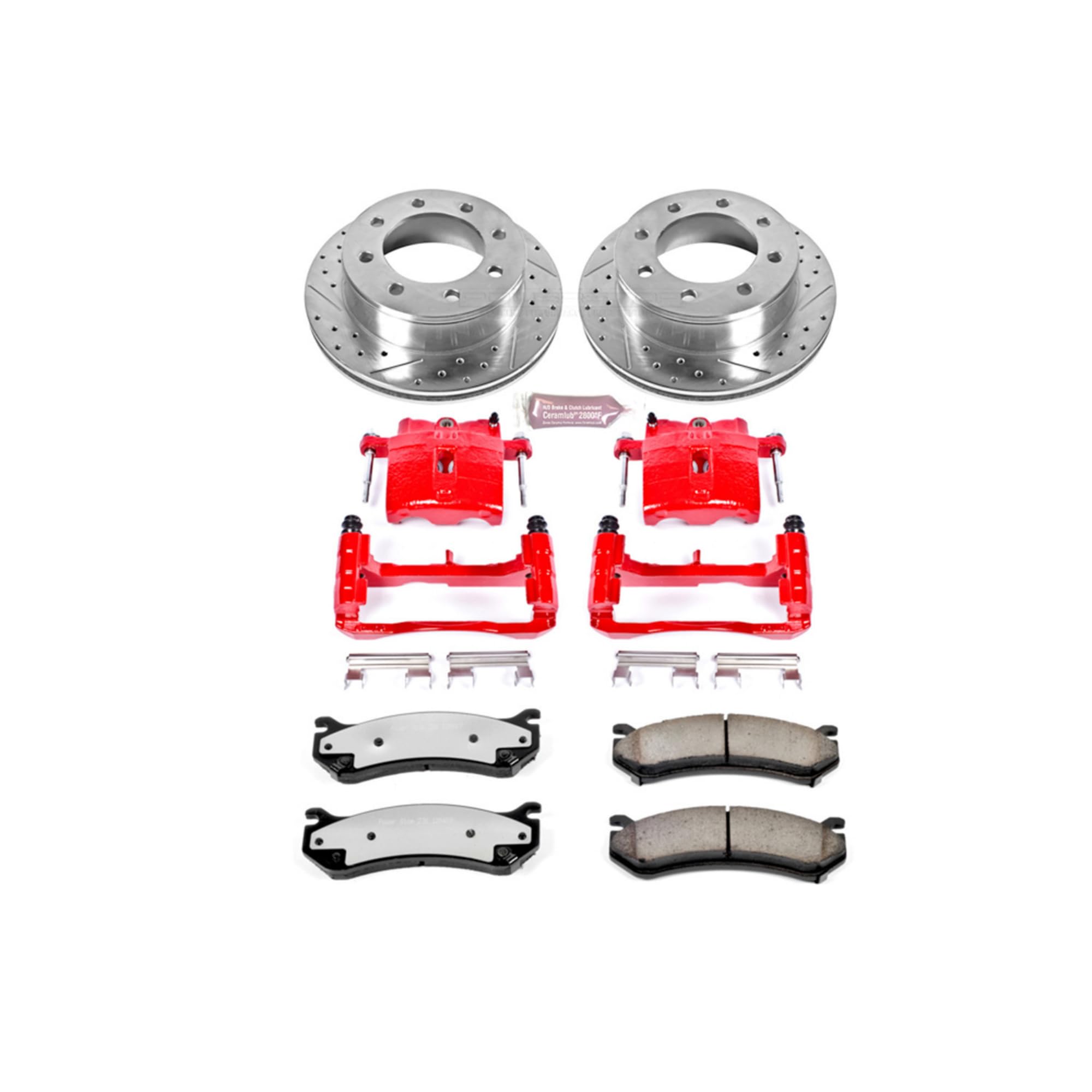 Power Stop Rear KC2041-36 Z36 Truck and Tow Brake Kit with Calipers Brake Rotors and Brake Pads For Chevy Avalanche 2500 | Silverado 2500 3500 Suburban 2500 | GMC Sierra 2500 3500 Yukon XL 2500