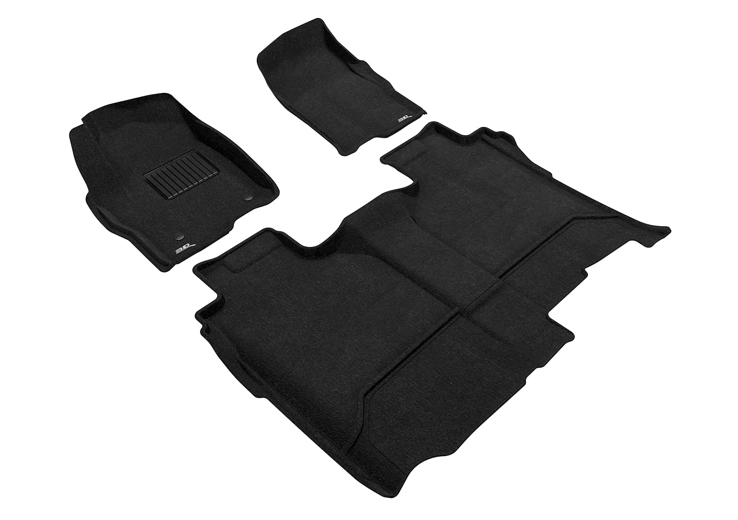 3D MAXpider Floor Mat Elegant (Black) Compatible with GMC Sierra/Chevrolet Silverado 1500 Crew Cab 2019-2026/2500/3500HD Crew Cab 2020-2026 (Bucket Seat, No Rear Carpeted Underseat Storage)-Full Set