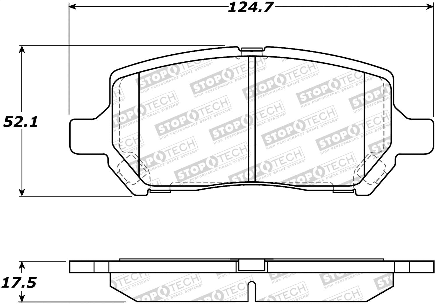 Front StopTech 308.09560 Brake Pads with Shims and Hardware Street