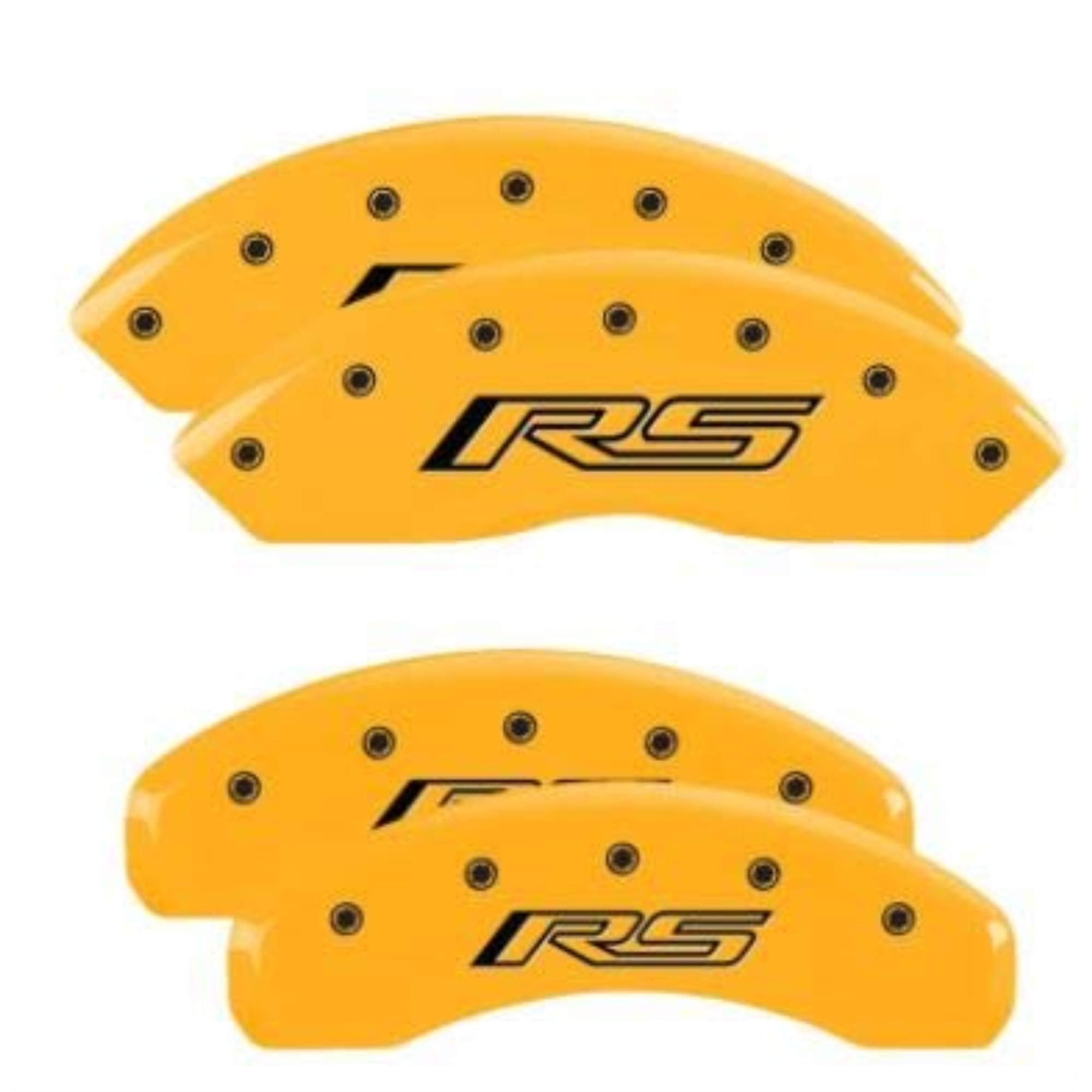 MGP 14255SRS5YL Caliper Covers Yellow Powder Coat Finish, Black Characters, Set of 4 (Camaro Gen 5/6)