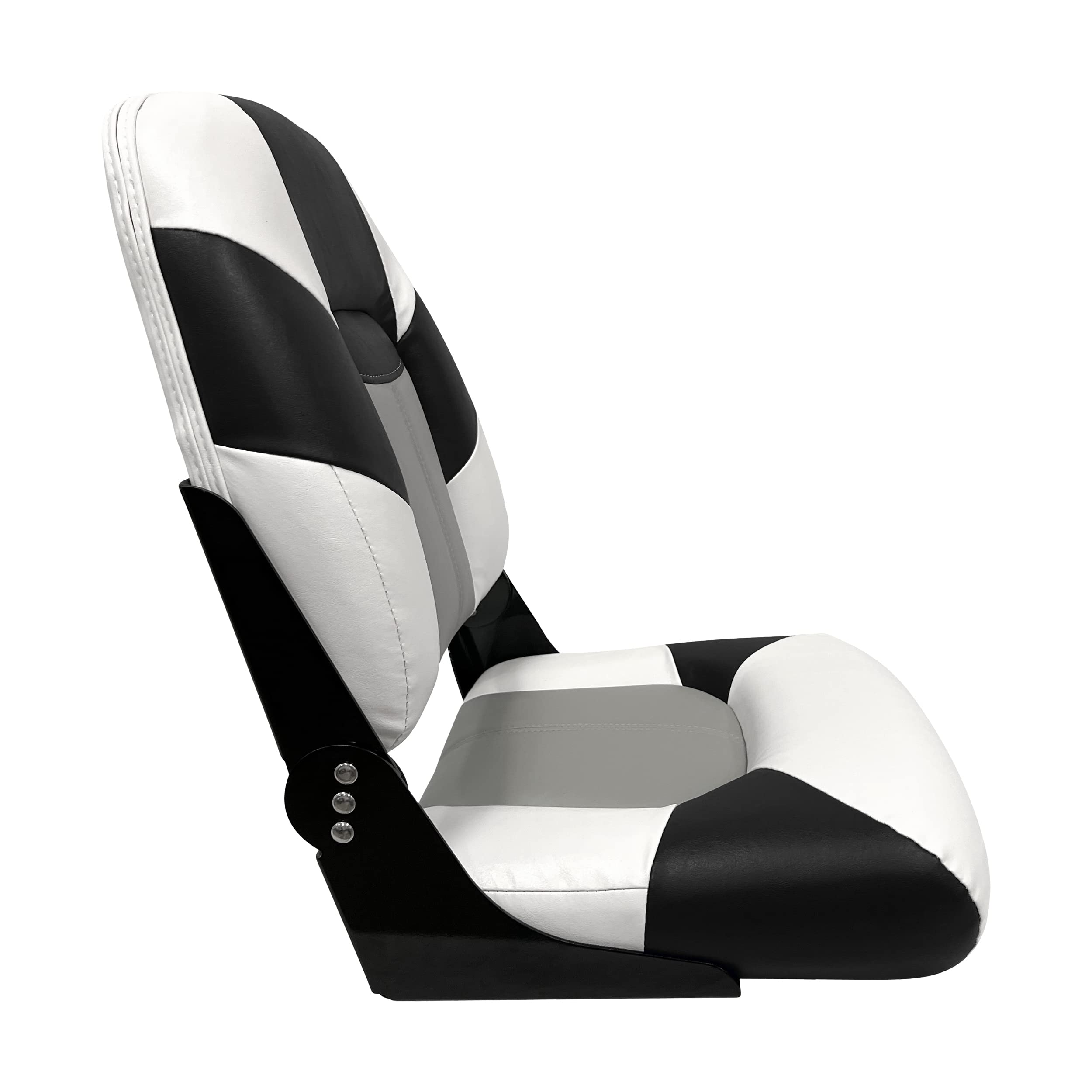 Baja Series Wise High Back Boat Seat, Brite White/Grey/Black 1461-1782