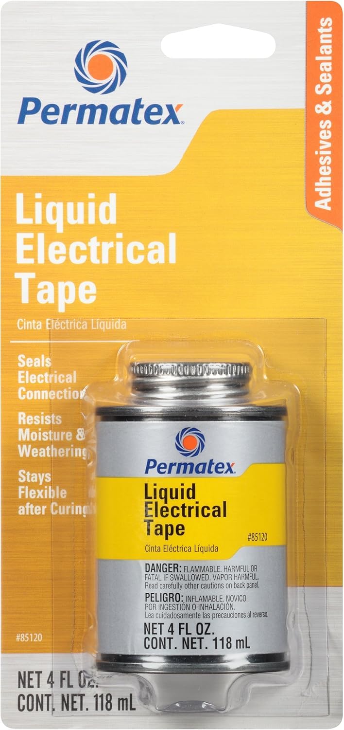 Liquid Electrical Tape Permatex 85120, 4 oz, Black