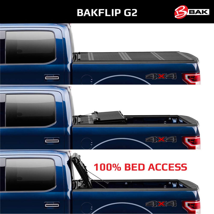 BAK BAKFlip G2 Tonneau Cover Hard Folding Truck Bed | 226405 | Fits 2000 - 2006 Toyota Tundra 6' 2" Bed (74.3")