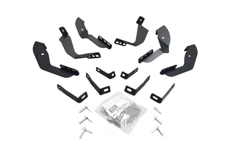 OE Xtreme Brackets Go Rhino | Mild Steel, Textured Black | 6840435 | Fits 2015-2019 Chevrolet Silverado & GMC Sierra 2500 HD, 3500 HD Crew Cab Pickup (Diesel only)