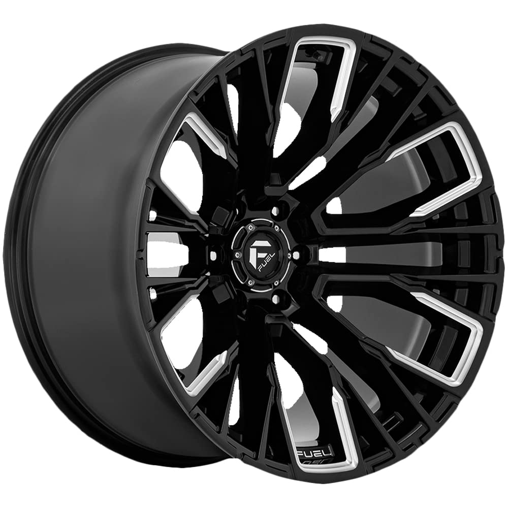 D849 Fuel Rebar Wheel 22x12 6x139.7 Gloss Black Milled -44mm - MINIMUM PURCHASE OF 4 WHEELS - FREE T-SHIRT INCLUDED!