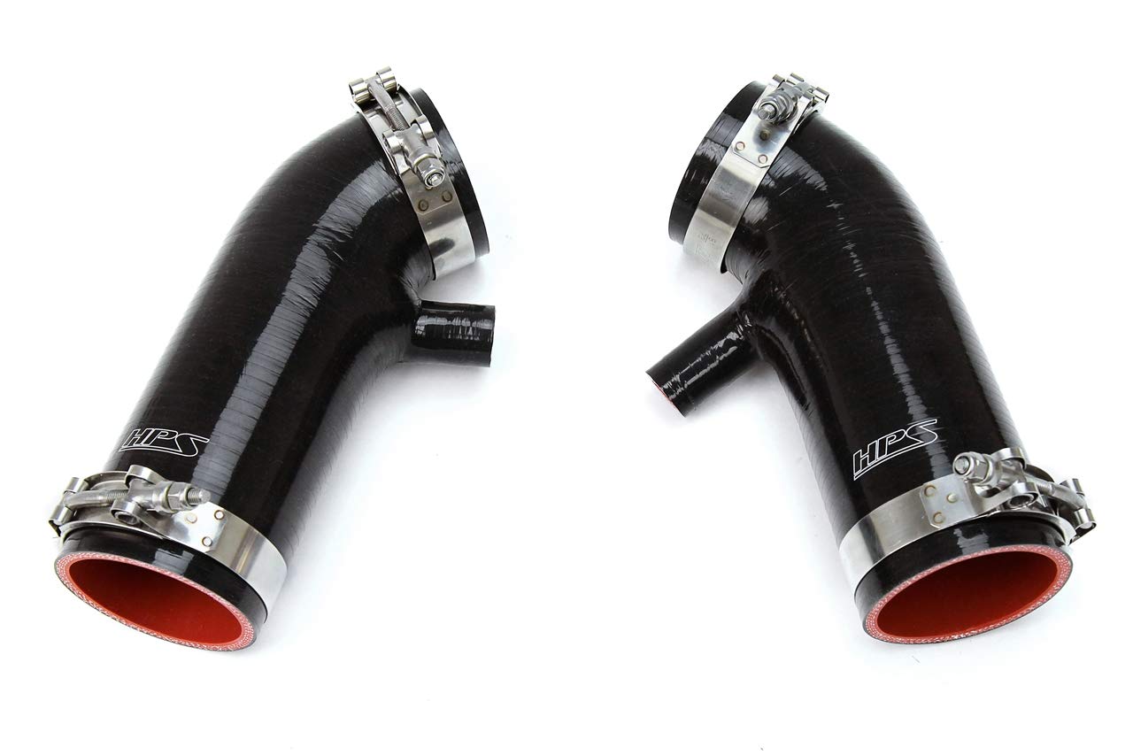 Black HPS 87-68426-BLK Silicone Air Intake Hose Post MAF Tube