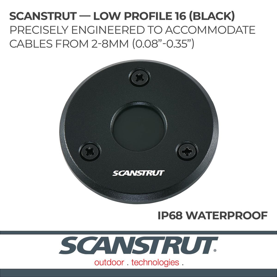 Low Profile Cable Seal, Scanstrut DS-LP-16-BLK Anodised Aluminium - Black