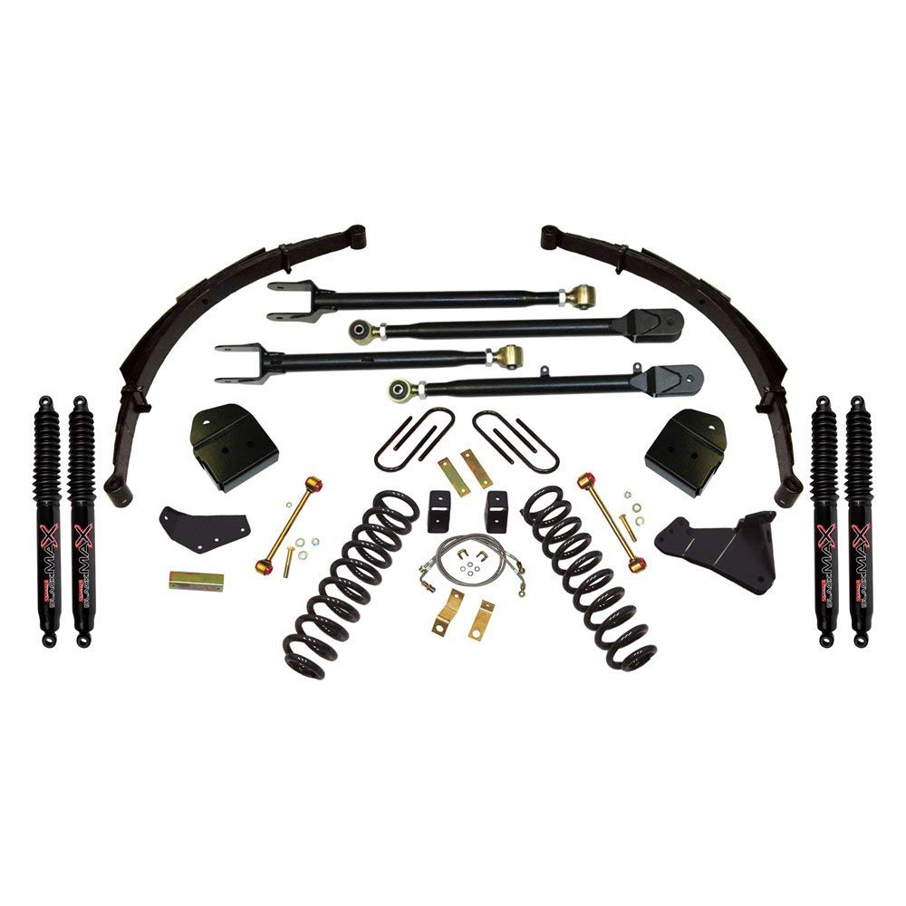 Skyjacker Suspension F84024KSH-B Lift Kit w/Shock Black MAX Shocks 4 in. Lift 4-Link Conversion