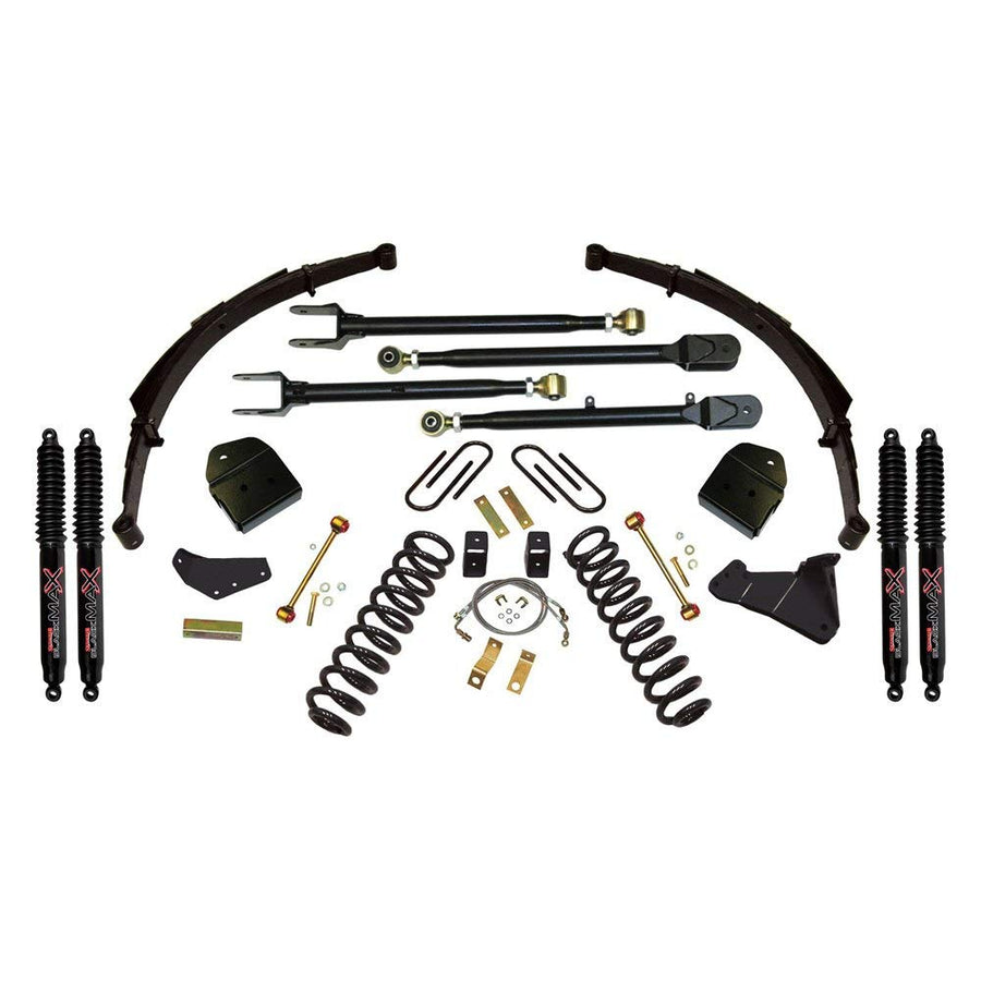 Skyjacker Suspension F84024KSH-B Lift Kit w/Shock Black MAX Shocks 4 in. Lift 4-Link Conversion