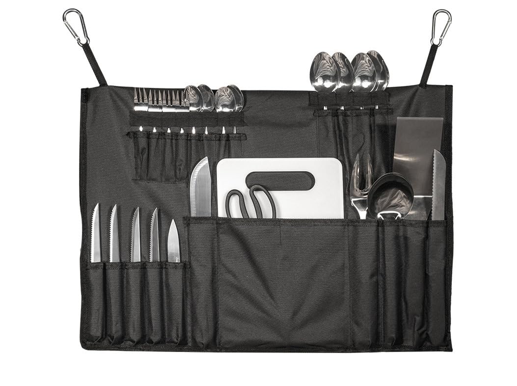 Allied Expedition Portable Overland Travel Utensil Set with Case Compact Gear for Backpacking BBQ Camping Hiking Cookware Camp Kitchen Cooking Organizer Grill