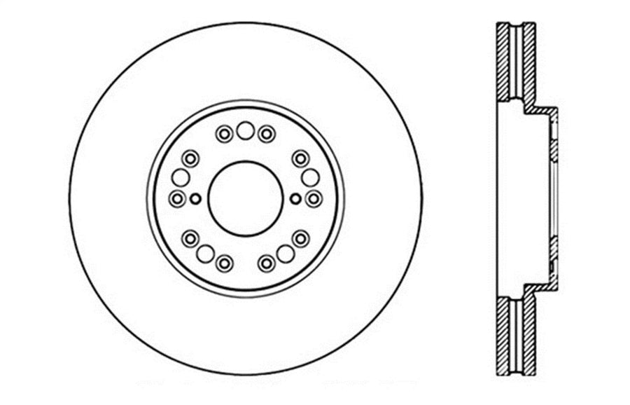 Front Right StopTech 128.44083R Sport Cross Drilled Brake Rotor